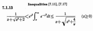 Abramowitz and Stegun Inequalities Formula
