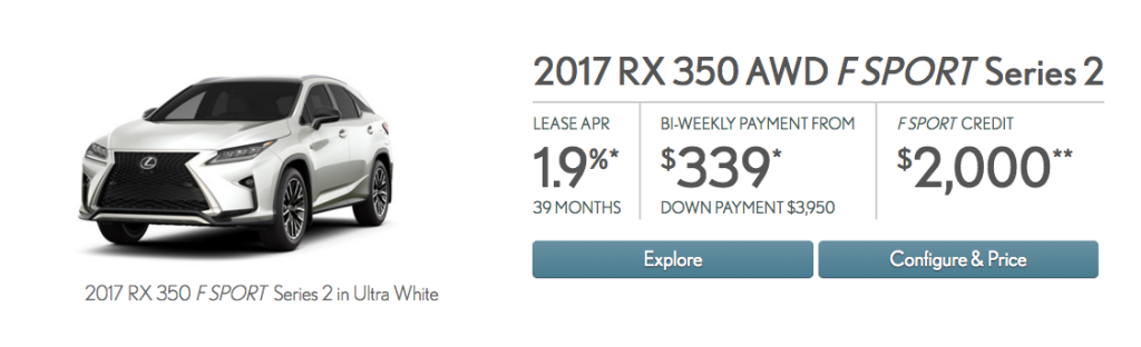 RX350 lease