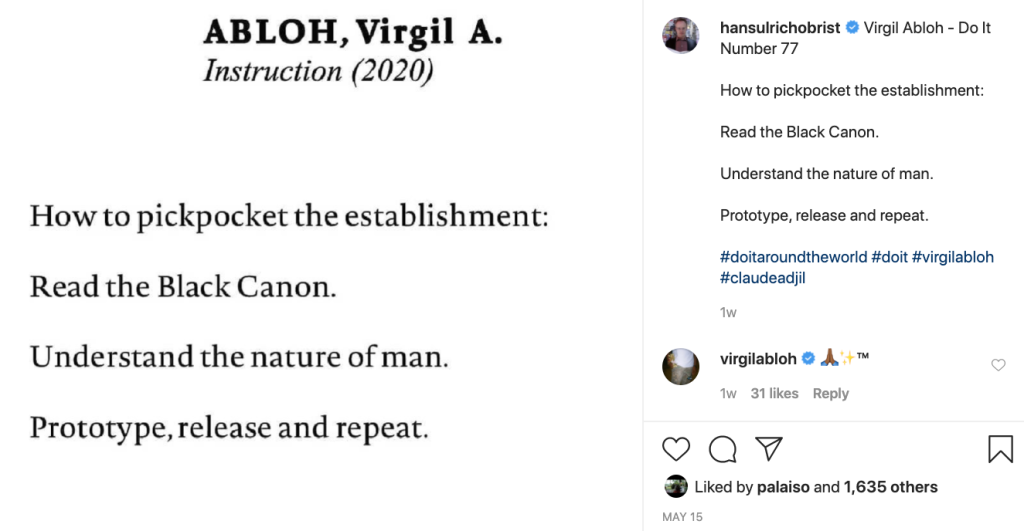 Virgil Abloh how to pickpocket the establishment