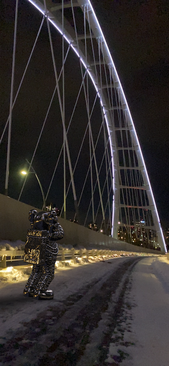 KAWS - Companion Covering Eyes - Walterdale Bridge - 2020