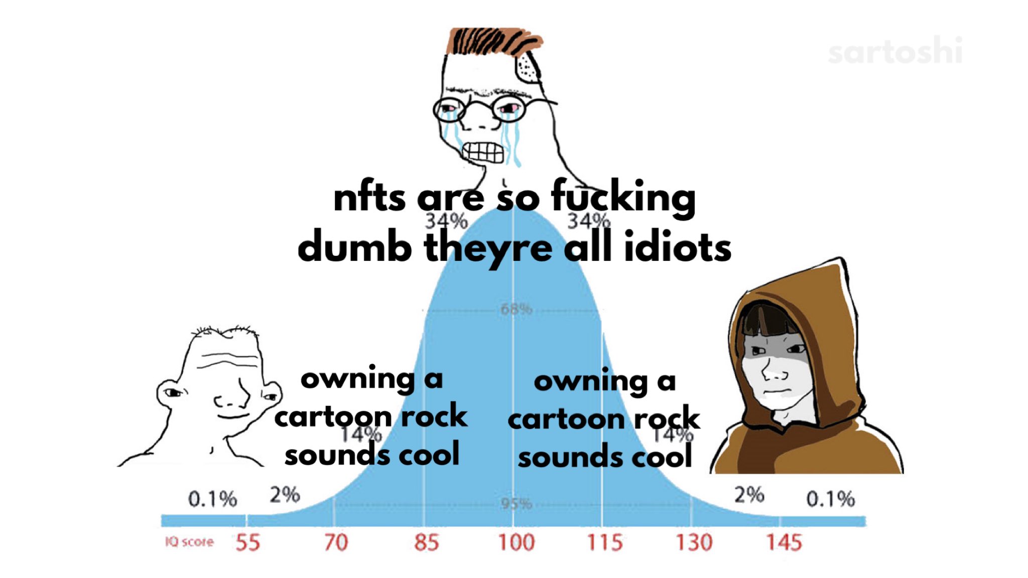 NFTs are so fucking dumb theyre all idiots meme